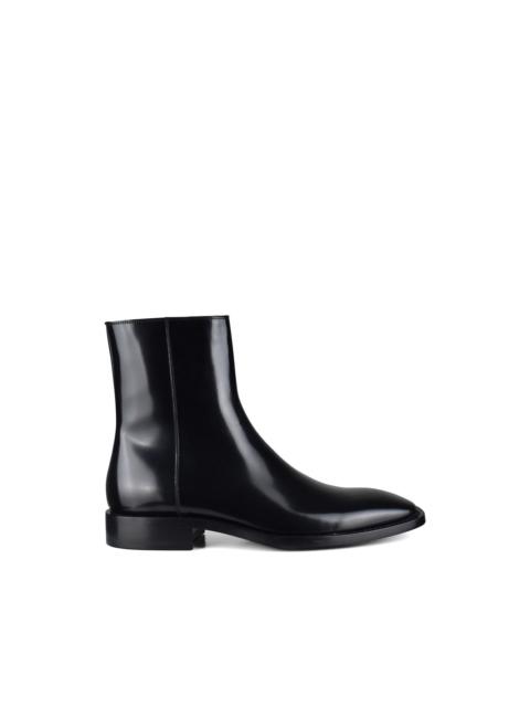 square-toe leather boots