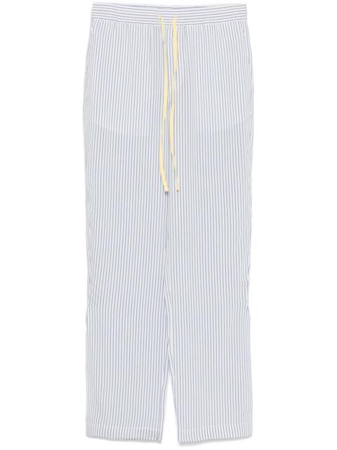 striped pajama-style trousers