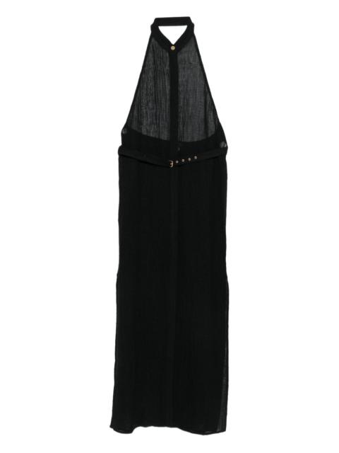 Jabal halterneck belted midi dress