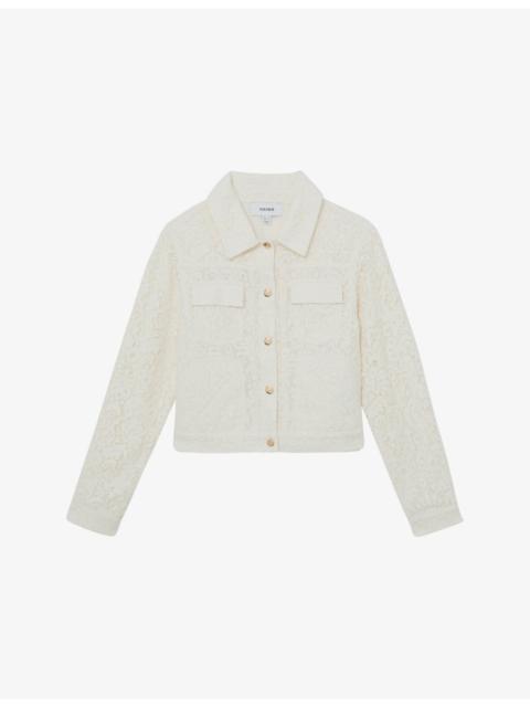 Lori Flap-Pocket Lace Jacket