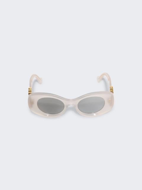 Beveled Oval Maxi Anagram Sunglasses Ivory