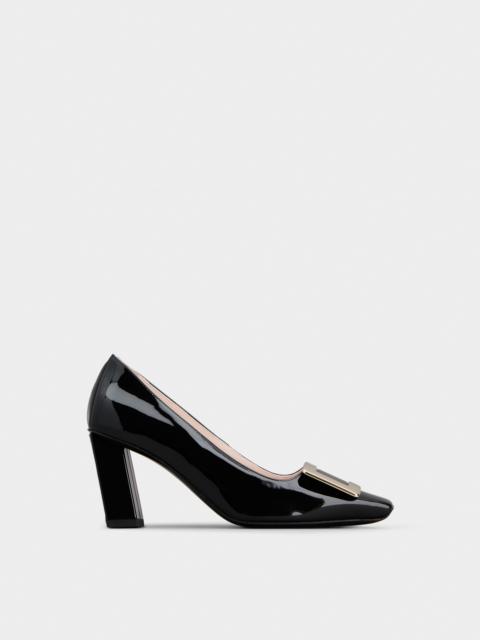 Belle Vivier Metal Buckle Pumps in Patent Leather