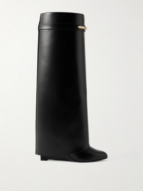 Shark Leather Knee Boots
