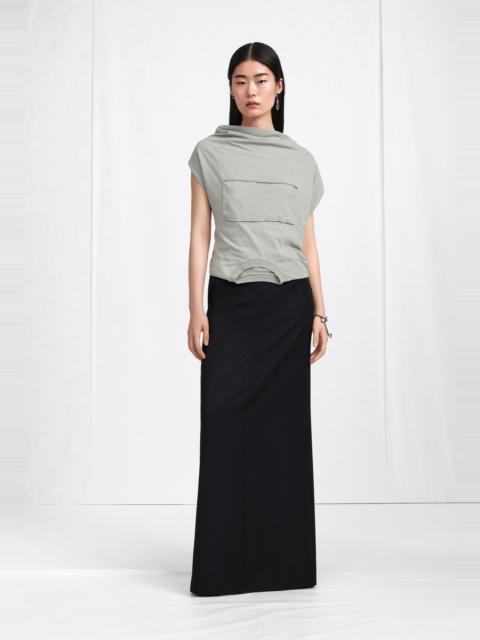 High-Waist Virgin Wool Column Skirt