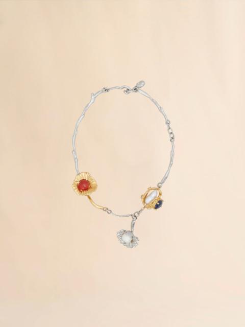 PEARLS AND CRYSTALS FLOWER DELIRIUM NECKLACE