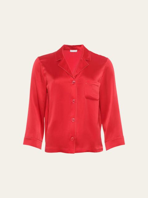 Convive Button-Down Silk Pajama Shirt