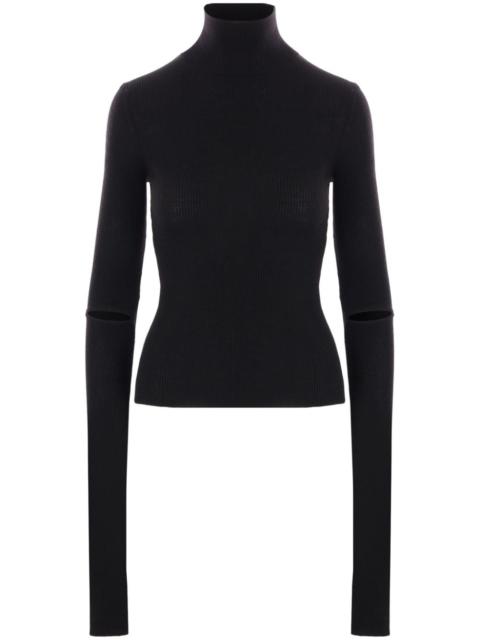 cut-out detailing turtle neck