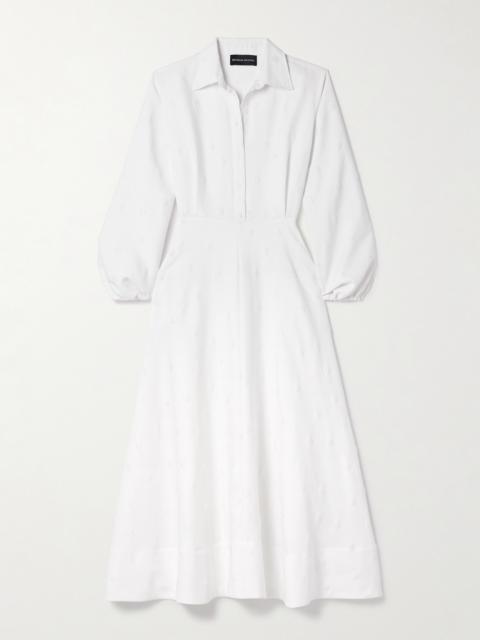 The Maggie Polka-dot Jacquard Midi Shirt Dress