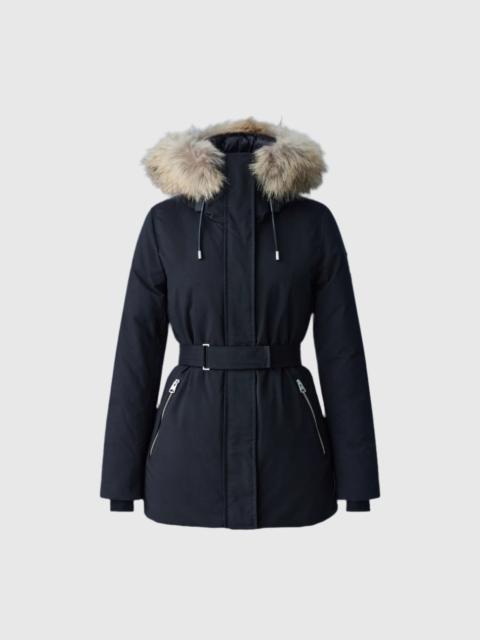JENI 2-in-1 down parka with removable bib and natural fur