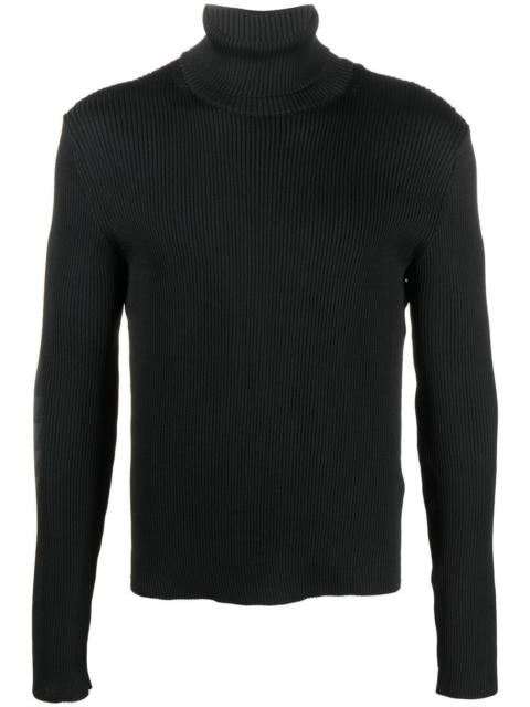 ribbed roll-neck jumper