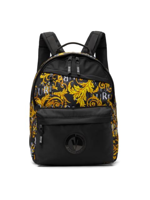 Black Logo Couture Backpack