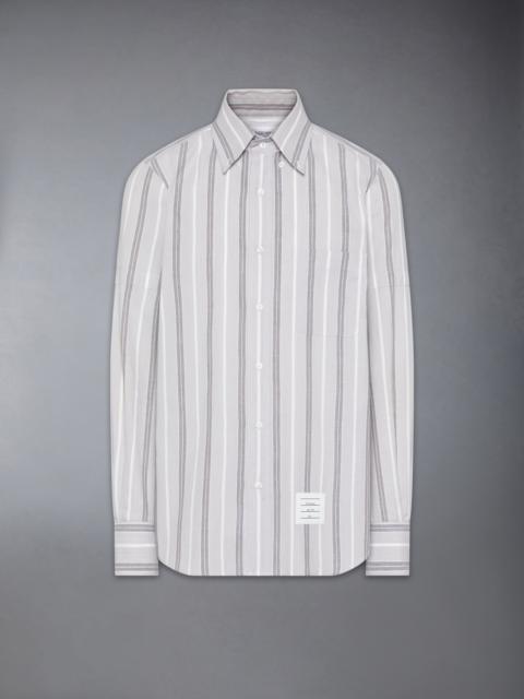 MADRAS COTTON REPP STRIPE ARMBAND SHIRT