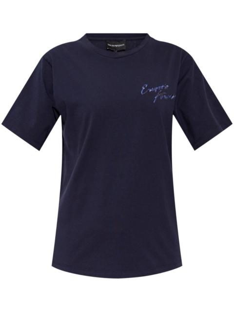 logo-embroidered T-shirt