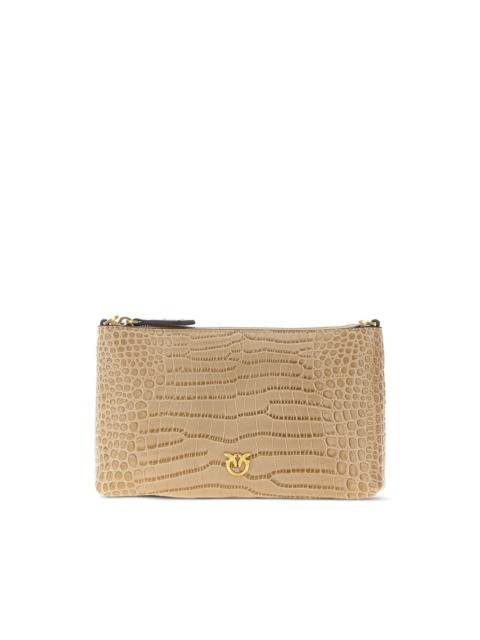 crocodile-print Love Birds cross body bag