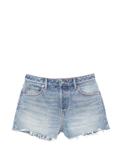 distressed-effect shorts