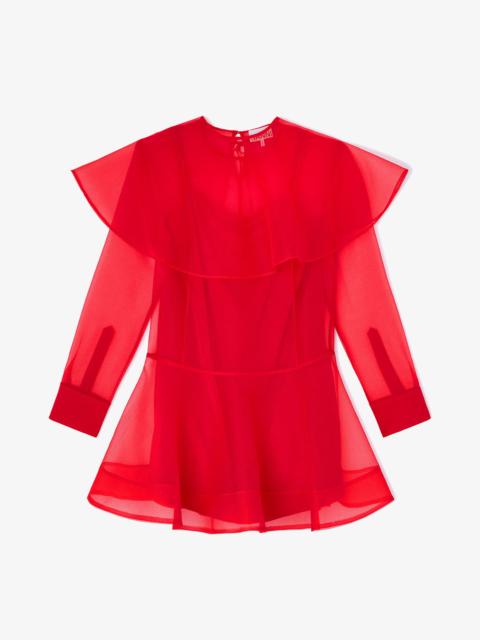 RED ORGANZA CIRCLE COLLAR DRESS