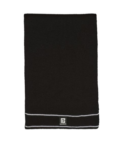 Wool scarf with Balmain logo