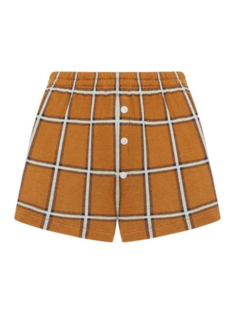SILK BLEND CHECKED SHORTS