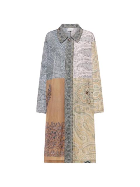 Integmosfre patchwork paisley-print coat