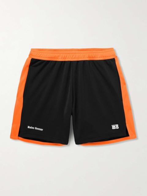 Straight-Leg Logo-Appliquéd Two-Tone Tech-Jersey Shorts