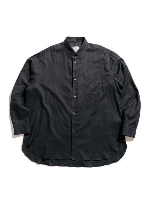 Cotton/Silk Twill Oversized Regular Collar Shirt Black