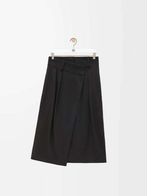 Wrap skirt in cotton and silk