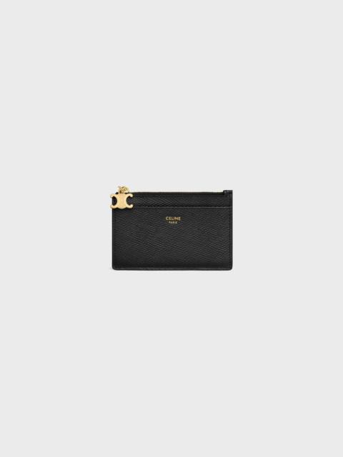 ZIPPED CARD HOLDER TRIOMPHE CHARMS in GRAINED CALFSKIN