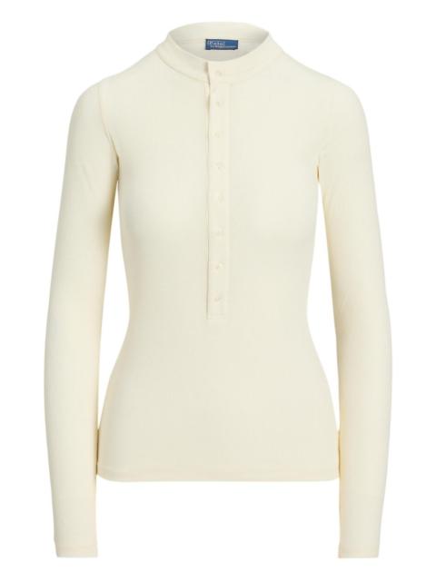 button-down ribbed top