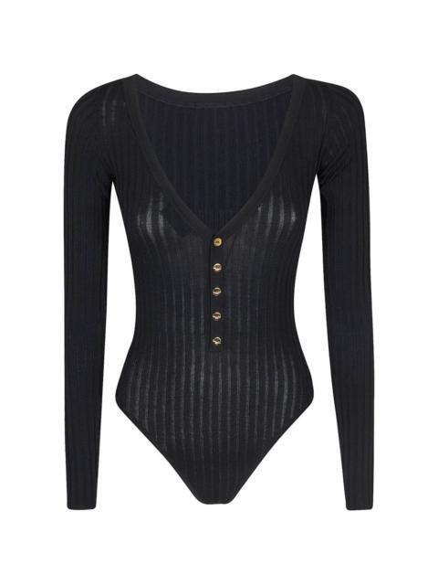 buttoned long-sleeve bodysuit