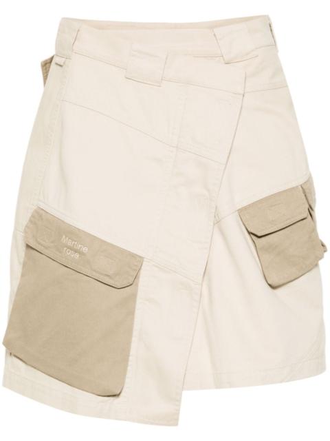 logo-embroidered asymmetric skirt