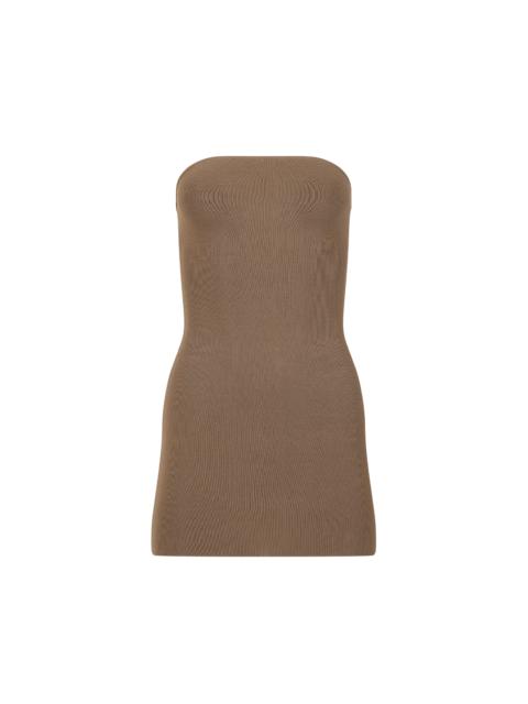 BANDEAU MINI DRESS TAN