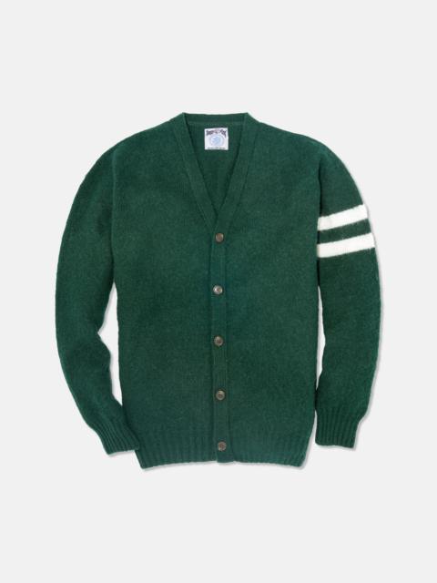 MADE-IN-SCOTLAND HANOVER GREEN SHAGGY DOG UNIVERSITY CARDIGAN