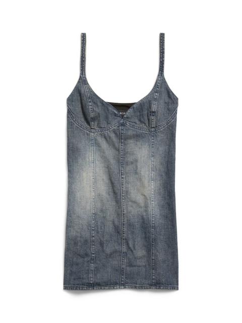 Women's Corseted Mini Dress in Blue