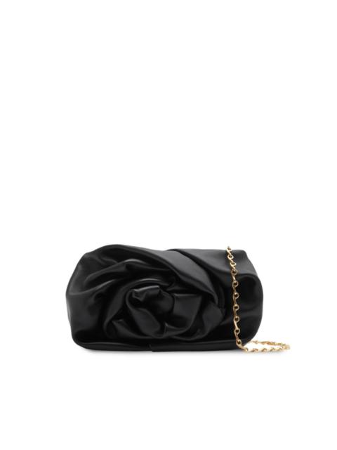 Rose leather clutch bag