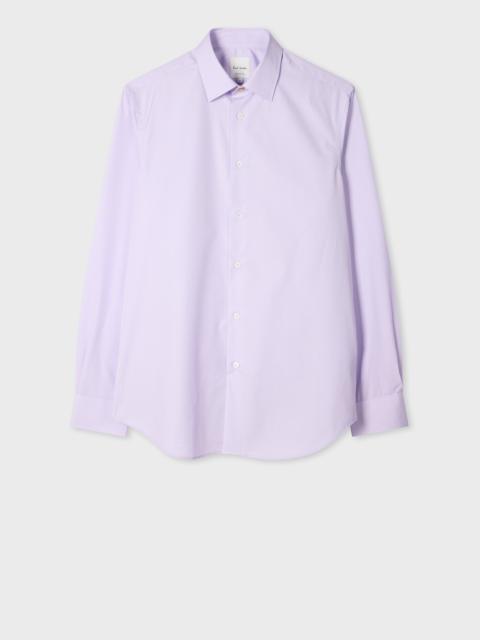 Tailored-Fit Pale Lilac Cotton-Poplin Shirt