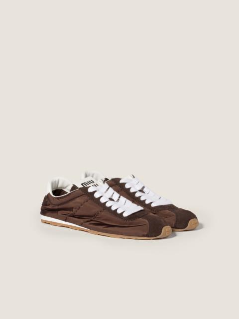 Plume technical fabric and suede sneakers