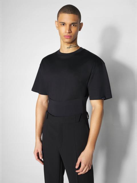 black boxy corset t-shirt