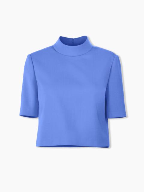 Short-Sleeve Mock Neck Top