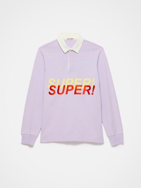 'SUPER SUPER' RUGBY POLO TOP IN PURPLE