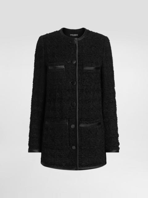 Single-breasted tweed jacket
