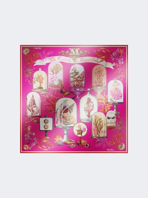 Printed silk twill oversized scarf - FUCHSIA