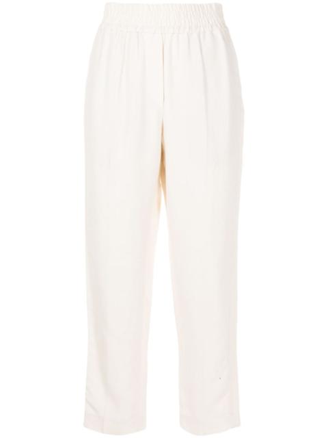 high-waisted linen trousers