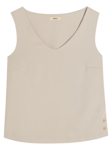 Herno V-neck Satin-crepe top