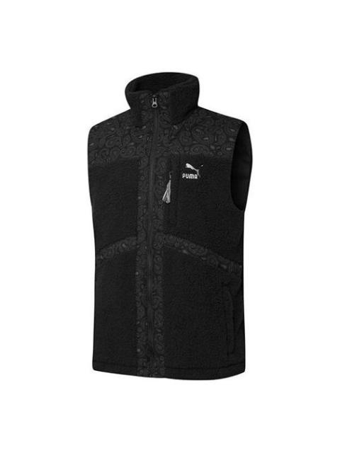 PUMA Paisley Woven Sherpa Vest 'Black' 534977-01