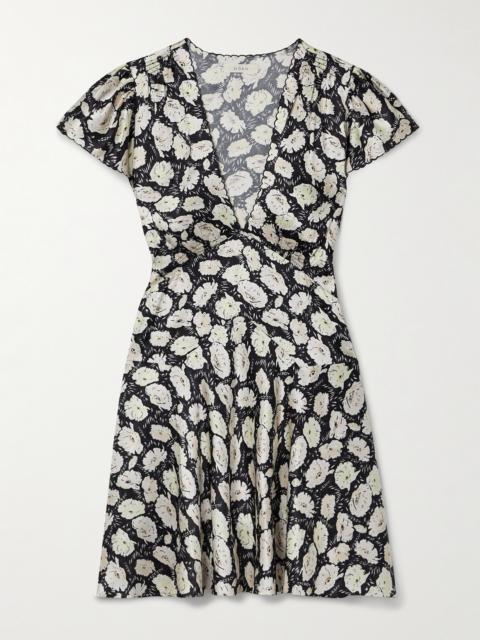 Dianne Floral-print Silk-satin Mini Dress