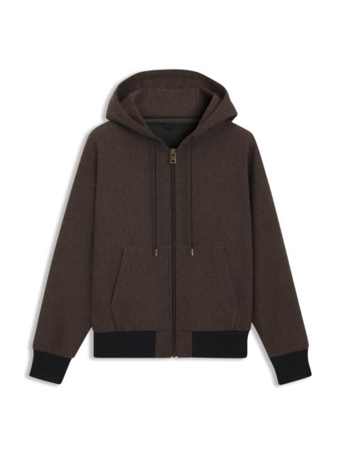 MODERN-FIT HOODED JACKET IN HERRINGBONE CLOTH