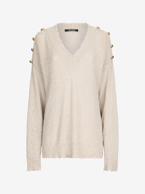 Sweater with Decorative Buttons