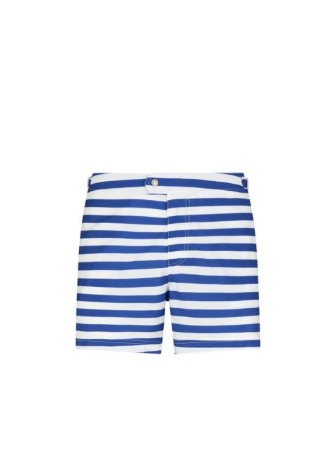WIDE STRIPE PRINT NYLON SWIM SHORT