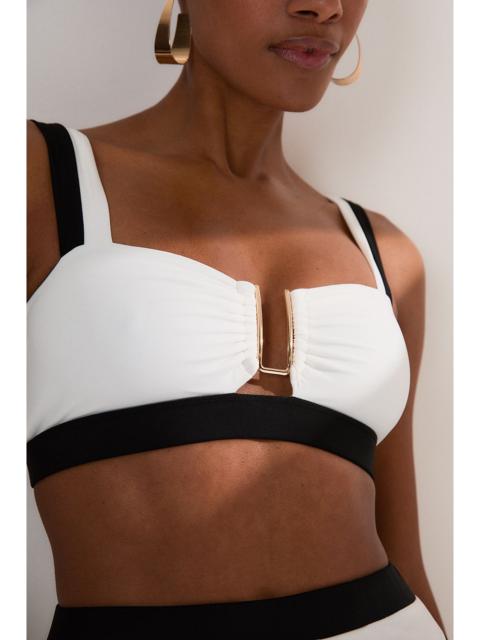 Contrast Trim Bikini Top