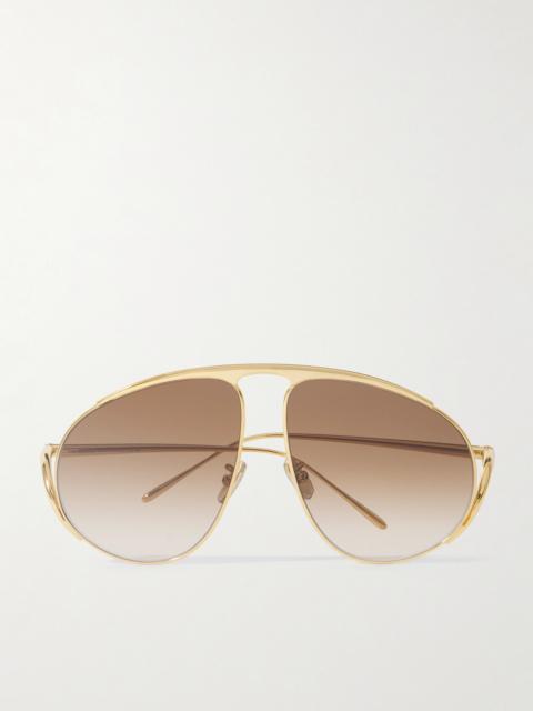 Aviator-style Gold-tone Sunglasses